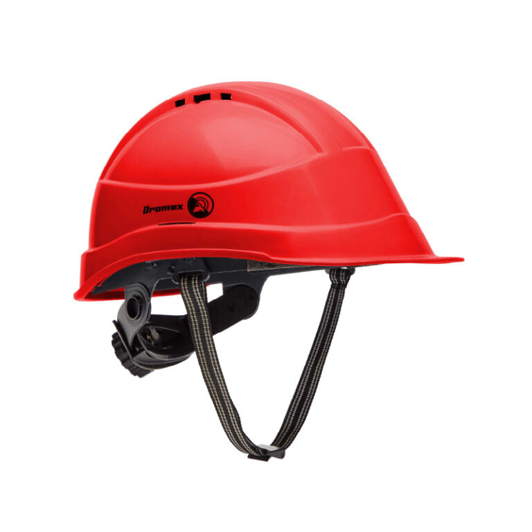 DROMEX Hard Hat with 2-Point Chin Strap (RED)