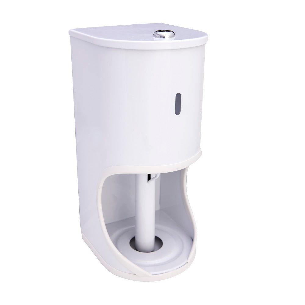 TR2 Lockable Toilet Roll Holder (WHITE - Mild Steel - Powder Coated)