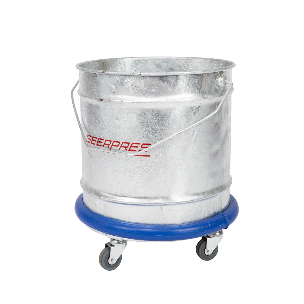 Geerpress 28L GALVANISED METAL Bumper Bucket on Castors