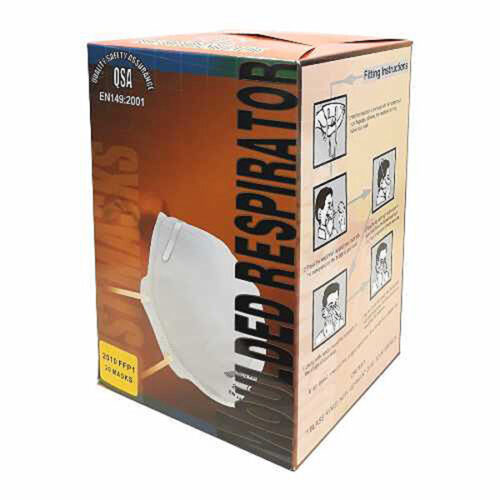 FFP1 Dust Mask (MOULDED RESPIRATOR - Disposable) (Box of 20)