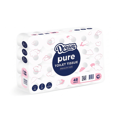 Dream PREMIUM Single Ply PURE Toilet Tissue (Pack of 48)