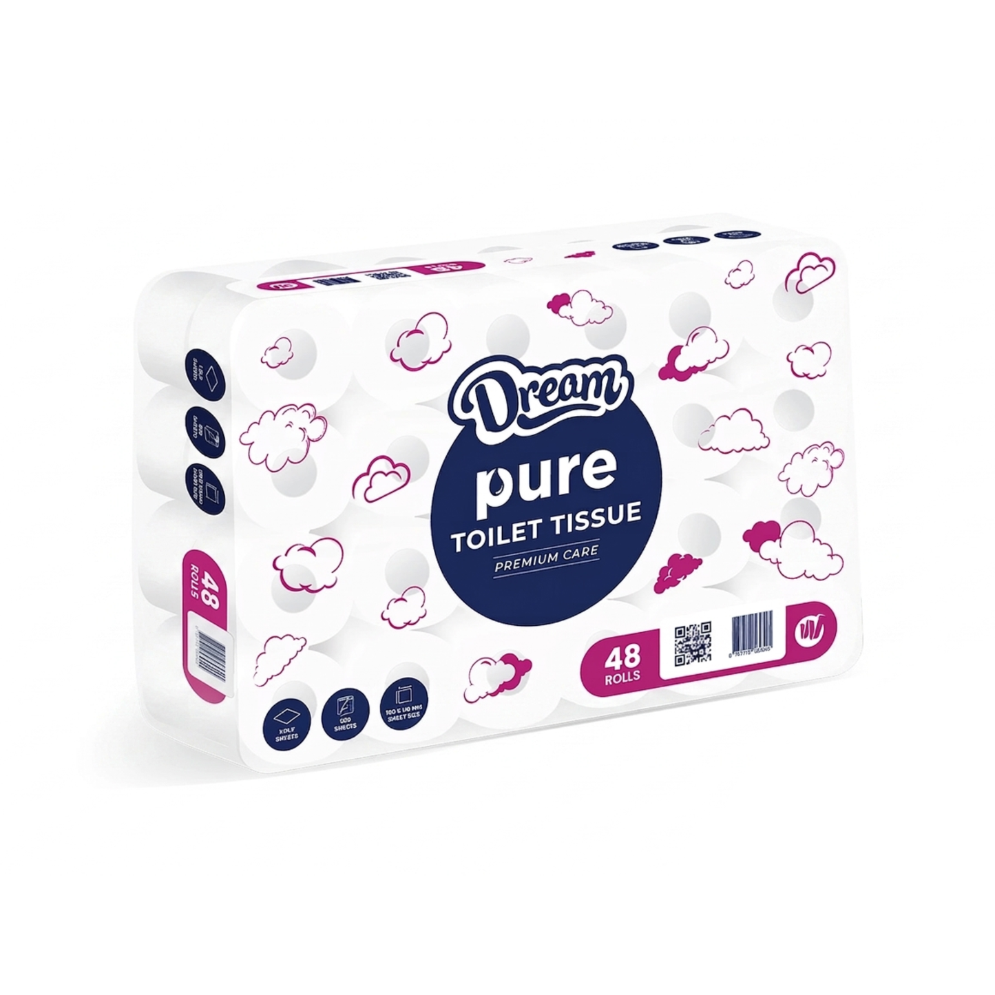 Dream LUXURY Double Ply PURE Toilet Tissue (Pack of 48)