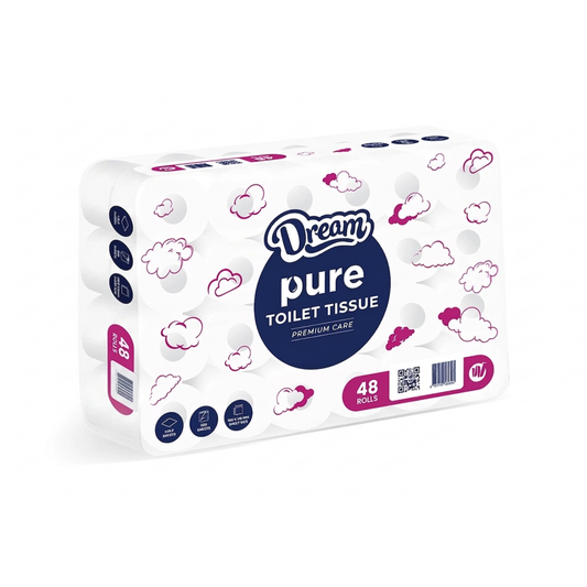 Dream LUXURY Double Ply PURE Toilet Tissue (Pack of 48)