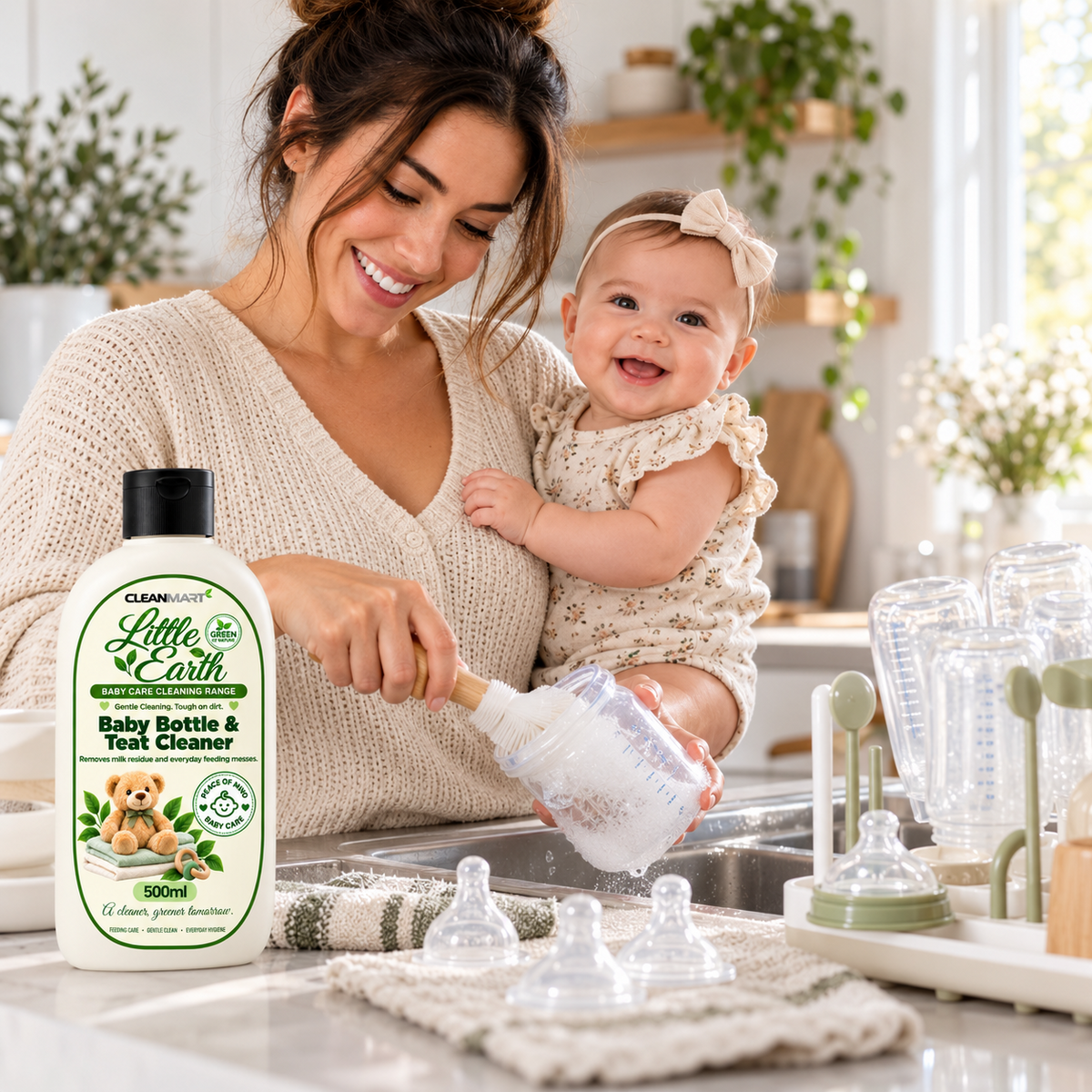 Little Earth  Baby Bottle & Teat Cleaner 500ml