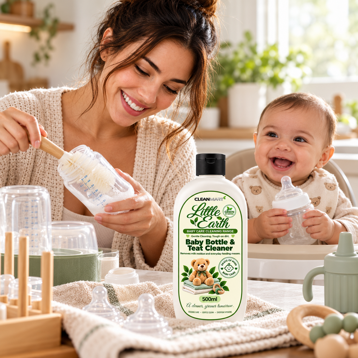 Little Earth  Baby Bottle & Teat Cleaner 500ml
