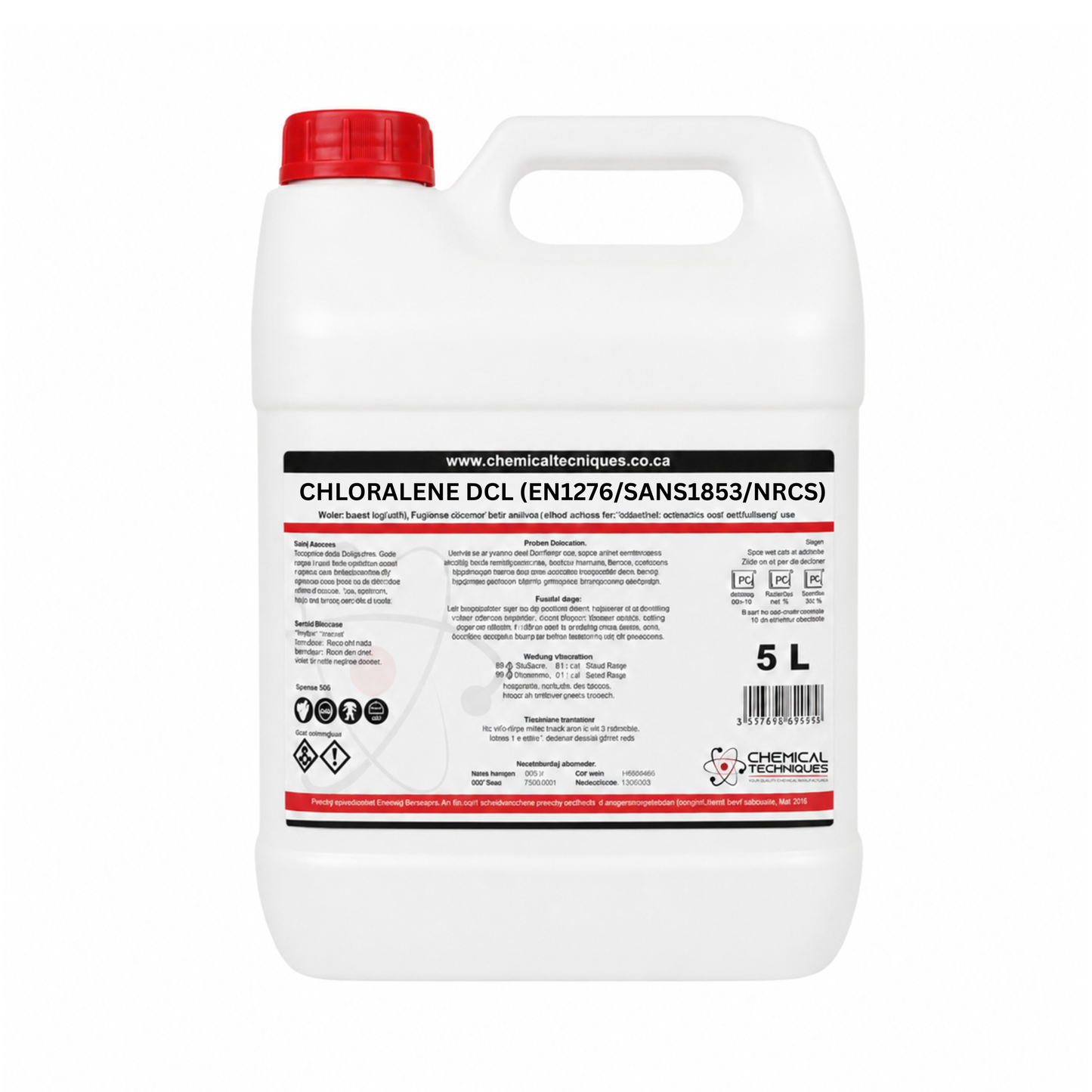 Chloralene DCL Food-Grade Chlorinated Disinfectant & Heavy-Duty Alkaline Cleaner 5L (PROFESSIONAL RANGE - EN1276 & SANS1853 Certified)