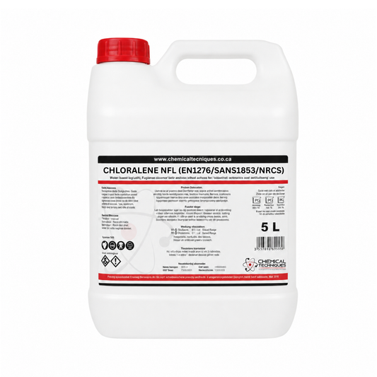 Chloralene NFL Food-Grade Chlorinated Disinfectant & Heavy-Duty Alkaline Cleaner 5L (PROFESSIONAL RANGE - EN1276 & SANS1853 Certified)