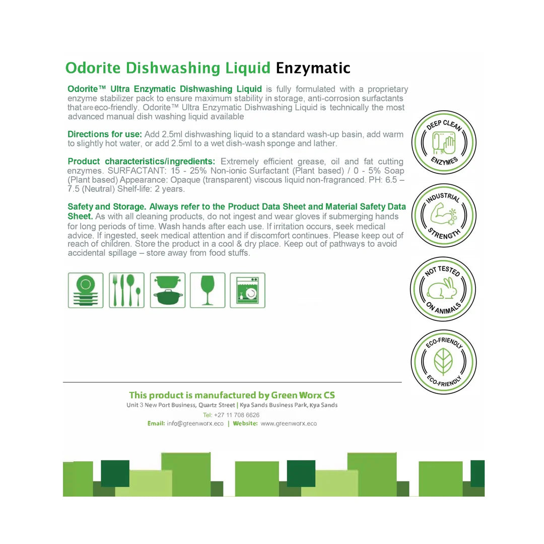 Odorite Ultra Enzymatic Dishwashing Liquid 5L