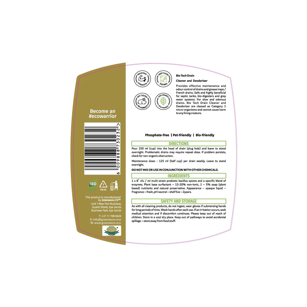 Bio Tech Drain Cleaner & Deodoriser 500ml