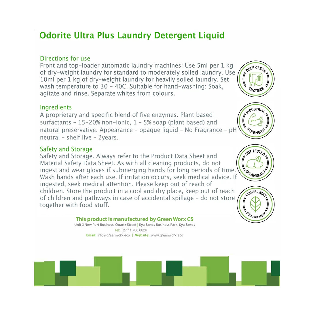Odorite Ultra Plus Laundry Liquid 5L (Ready-to-Use)