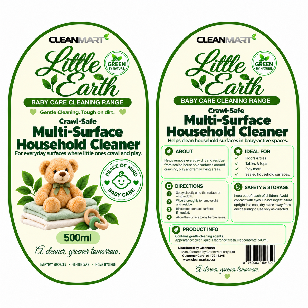 Little Earth Crawl-Safe Multi-Surface Household Cleaner 500ml