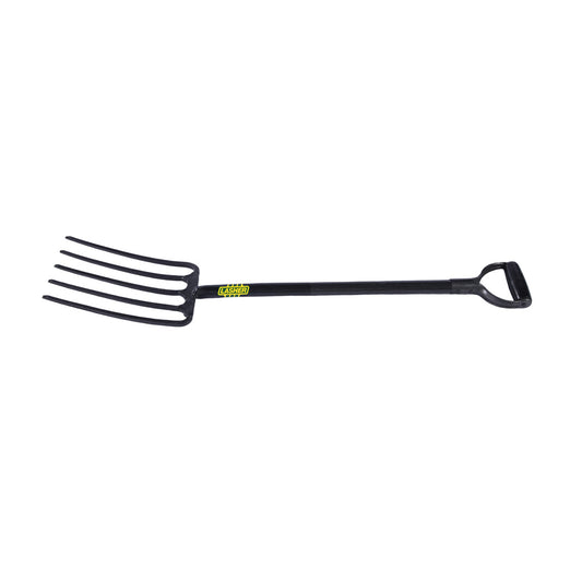 LASHER 5 Prong Steel Digging Fork (METAL HILT & STEEL SHAFT)