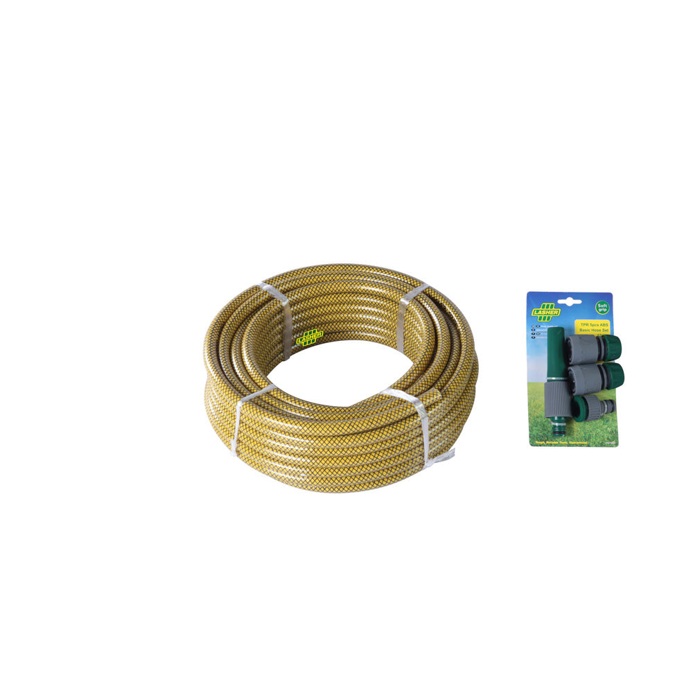 LASHER Hosepipe 12mm x 20m with Fittings (PREMIUM GARDEN IRRIGATION SET)