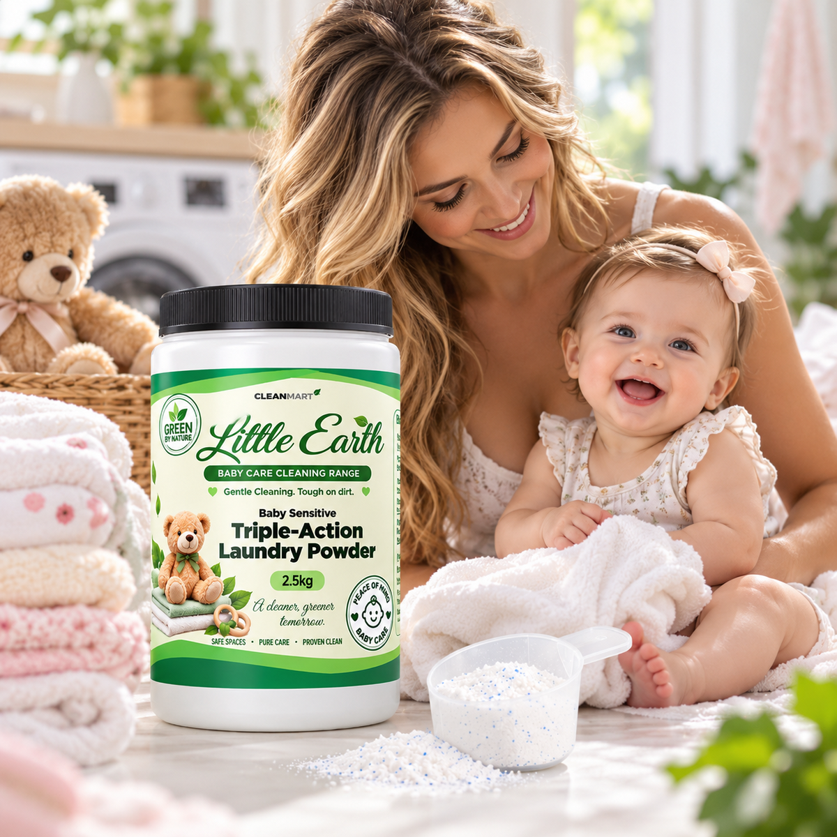 Little Earth Baby Sensitive Triple-Action Laundry Powder 2.5kg