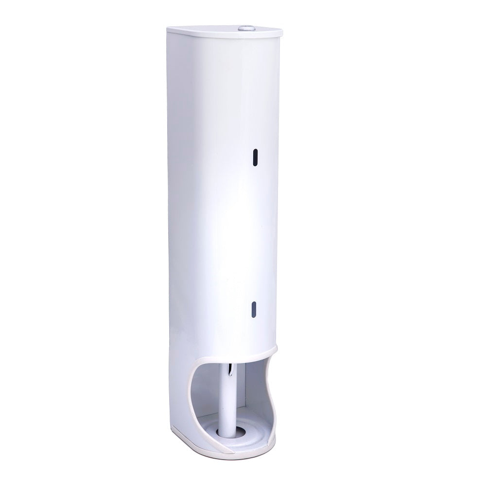 TR5 Lockable Toilet Roll Holder (WHITE - Mild Steel - Powder Coated)