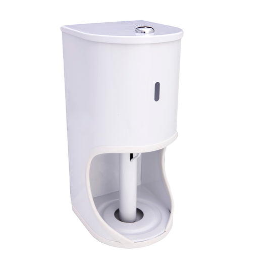 TR2 Lockable Toilet Roll Holder (WHITE - Mild Steel - Powder Coated)