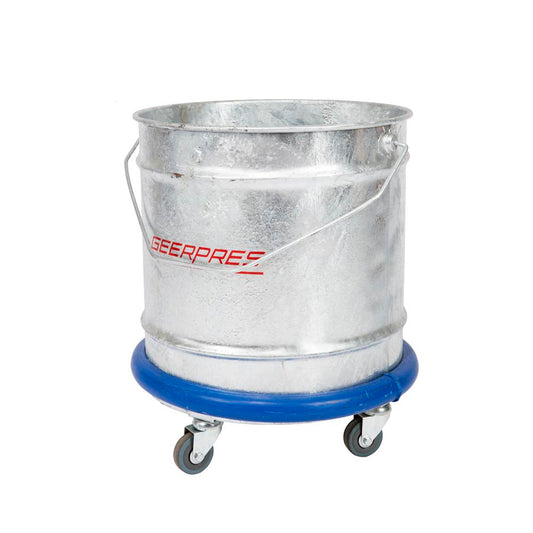 Geerpress 28L GALVANISED METAL Bumper Bucket on Castors