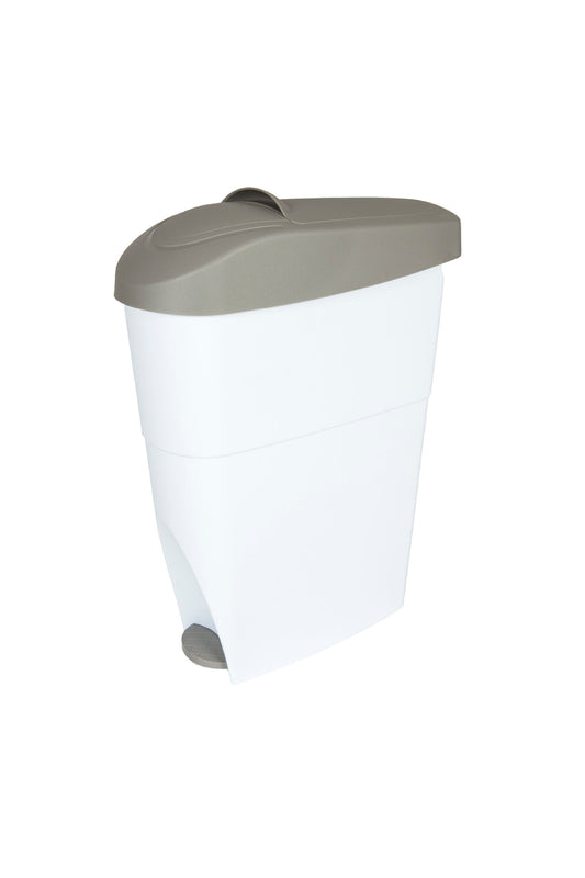 GOLDEN TOUCH 18L Sanitary Towel PEDAL Bin (PLASTIC) (WHITE/GREY)