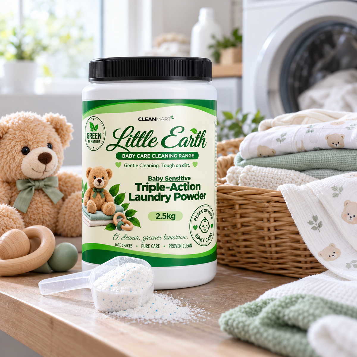 Little Earth Baby Sensitive Triple-Action Laundry Powder 2.5kg