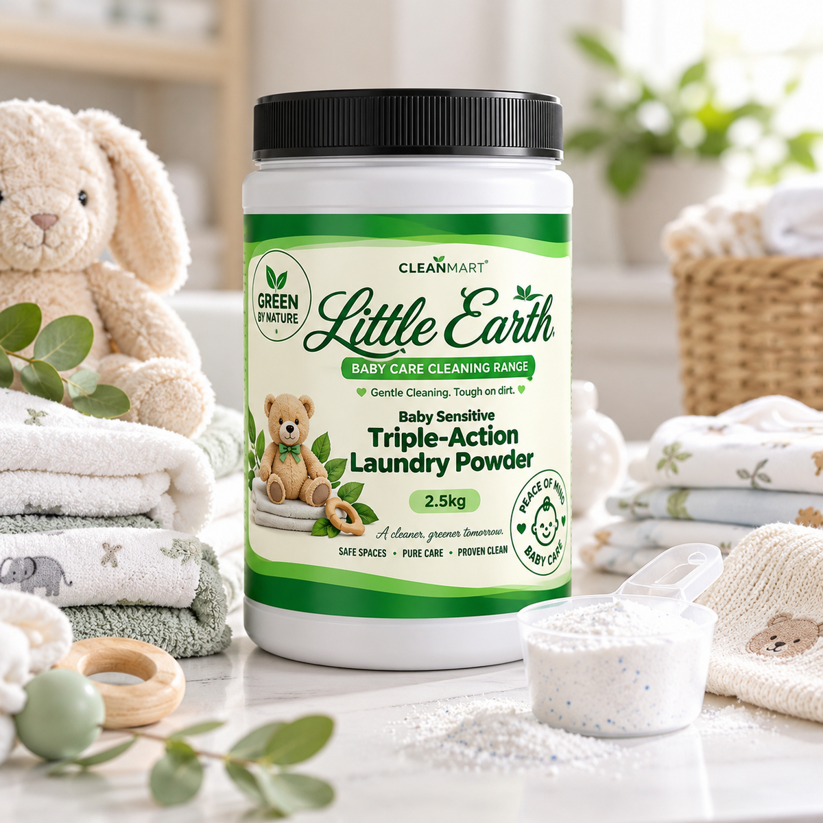 Little Earth Baby Sensitive Triple-Action Laundry Powder 2.5kg