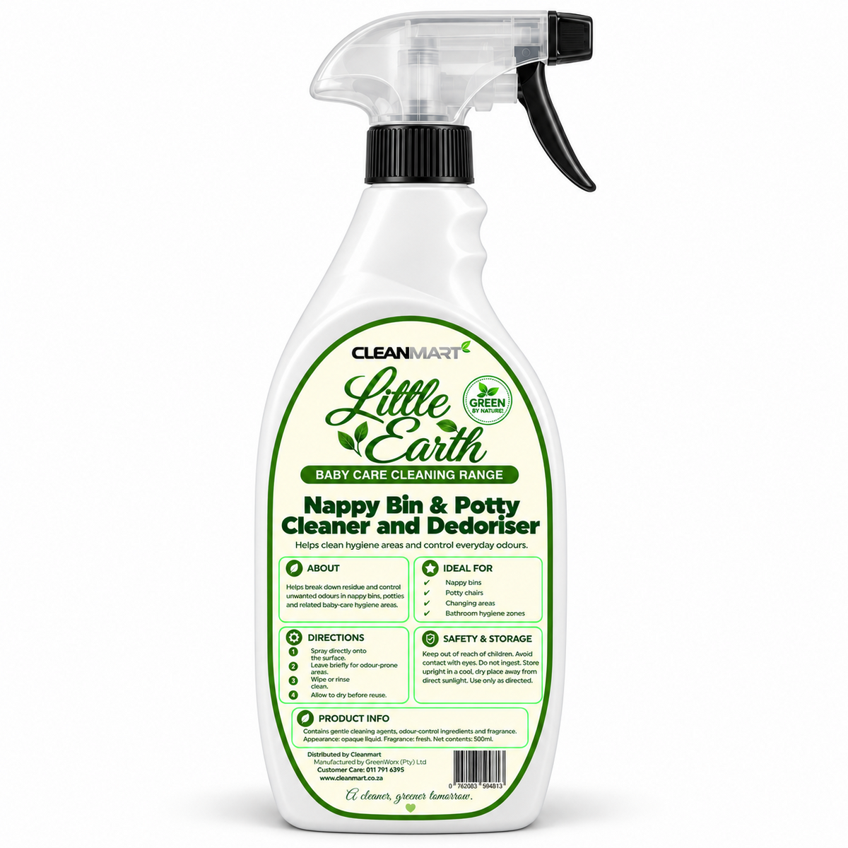 Little Earth Nappy Bin & Potty Cleaner and Deodoriser 500ml