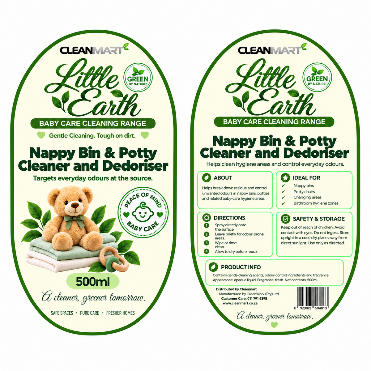 Little Earth Nappy Bin & Potty Cleaner and Deodoriser 500ml