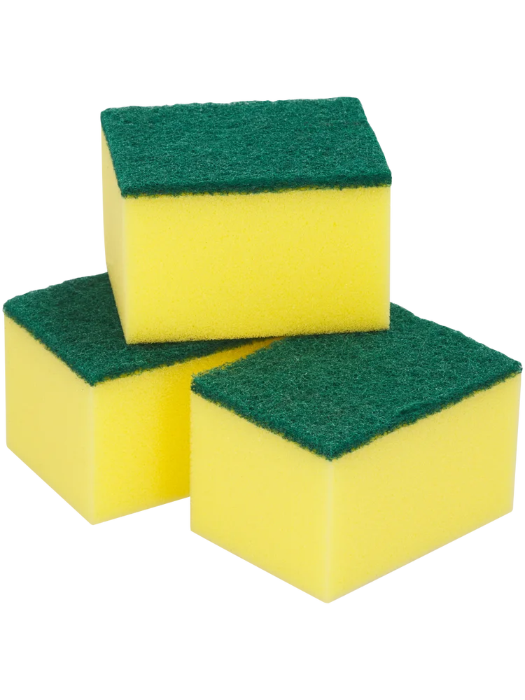 SMALL Sponge Scourers (75mm x 55mm) (Pack of 3)
