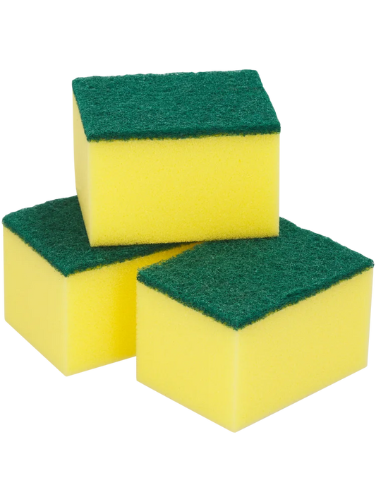 SMALL Sponge Scourers (75mm x 55mm) (Pack of 3)