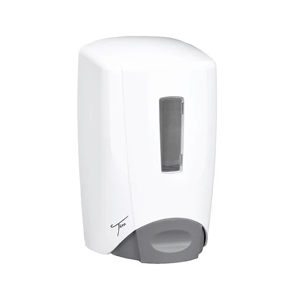 TICRA 500ml Flex Manual Soap Dispenser (PLASTIC) (ANTI-MICROBIAL PUSH LEVER) (LIFETIME WARRANTY ON WORKMANSHIP) (10cm x 12.7cm x 22cm)