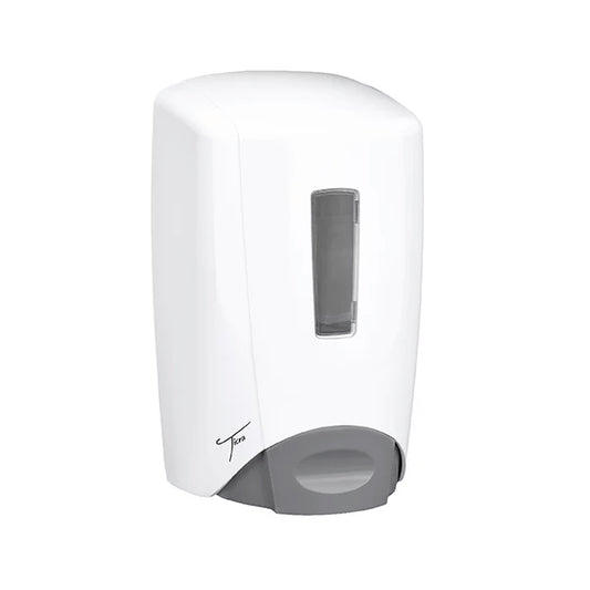 TICRA 500ml Flex Manual Soap Dispenser (PLASTIC) (ANTI-MICROBIAL PUSH LEVER) (LIFETIME WARRANTY ON WORKMANSHIP) (10cm x 12.7cm x 22cm)