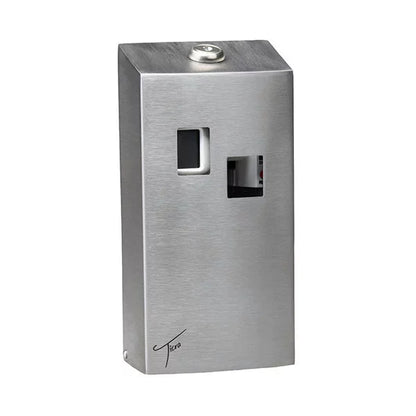 TICRA Programmable Air Freshener Dispenser (STEEL) (VANDAL RESISTANT) (EXCLUDES BATTERIES - Requires 2 x C-Cell Type) (Dimensions: 9.6cm x 7.51cm x 19cm) (TAKES 75ML REFILL) (LIFETIME WARRANTY ON WORKMANSHIP)