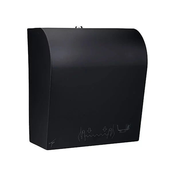 TICRA Touch-Free Mini AUTOCUT Paper Towel Dispenser (STEEL) (LOW PULL FORCE DISPENSING) (18cm x 29cm x 36cm) (Dispenses Non-Perforated Rolls up to 20.32cm WIDE & 15.24cm in DIAMETER)