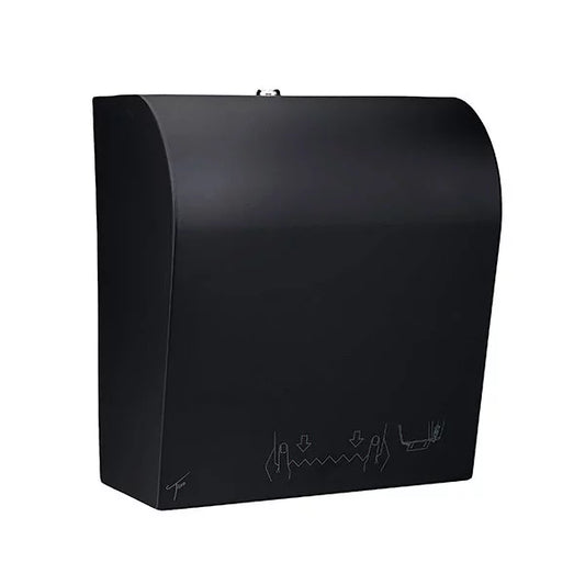 TICRA Touch-Free Mini AUTOCUT Paper Towel Dispenser (STEEL) (LOW PULL FORCE DISPENSING) (18cm x 29cm x 36cm) (Dispenses Non-Perforated Rolls up to 20.32cm WIDE & 15.24cm in DIAMETER)