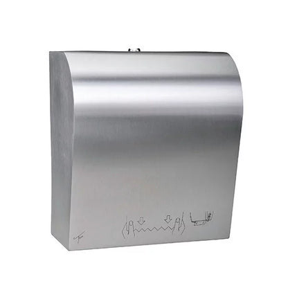 TICRA Touch-Free Mini AUTOCUT Paper Towel Dispenser (STEEL) (LOW PULL FORCE DISPENSING) (18cm x 29cm x 36cm) (Dispenses Non-Perforated Rolls up to 20.32cm WIDE & 15.24cm in DIAMETER)