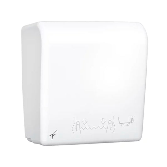 TICRA Touch-Free Mini AUTOCUT Paper Towel Dispenser (PLASTIC) (LOW PULL FORCE DISPENSING) (18cm x 29cm x 36cm) (Dispenses Non-Perforated Rolls up to 20.32cm WIDE & 15.24cm in DIAMETER)
