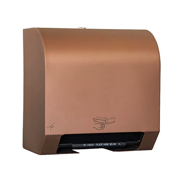 TICRA Automatic Touch-Free Mini Paper Towel Dispenser (STEEL) (EXCLUDES BATTERIES - Requires 4 x D-Cell Type) (20cm x 29cm x 29cm) (Dispenses Non-Perforated Rolls up to 20.32cm WIDE & 15.24cm in DIAMETER)