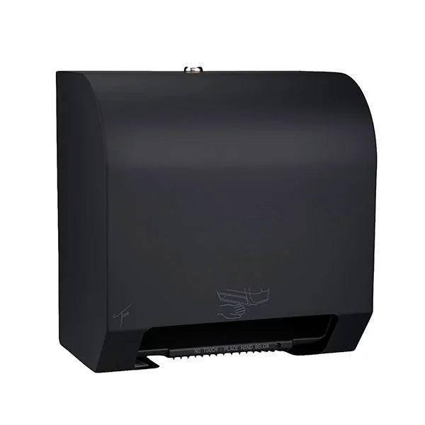 TICRA Automatic Touch-Free Mini Paper Towel Dispenser (STEEL) (EXCLUDES BATTERIES - Requires 4 x D-Cell Type) (20cm x 29cm x 29cm) (Dispenses Non-Perforated Rolls up to 20.32cm WIDE & 15.24cm in DIAMETER)