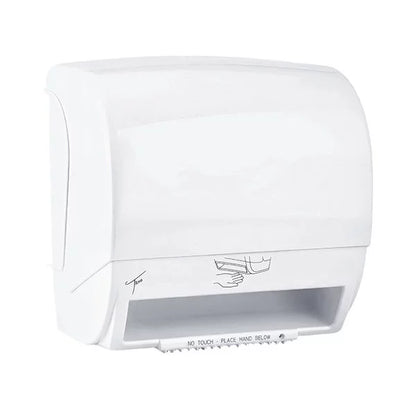 TICRA Automatic Touch-Free Mini Paper Towel Dispenser (PLASTIC) (EXCLUDES BATTERIES - Requires 4 x D-Cell Type) (20cm x 29cm x 29cm) (Dispenses Non-Perforated Rolls up to 20.32cm WIDE & 15.24cm in DIAMETER)