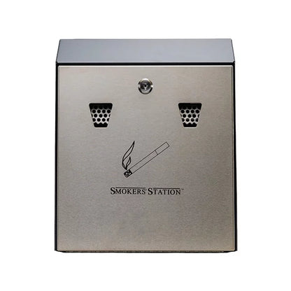 TICRA Wall Mounted Smokers Station (Galvanised Steel - 300 Butt Capacity) (25.4cm x 7.6cm x 31.8cm)