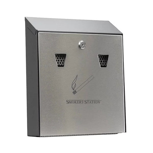 TICRA Wall Mounted Smokers Station (Galvanised Steel - 300 Butt Capacity) (25.4cm x 7.6cm x 31.8cm)