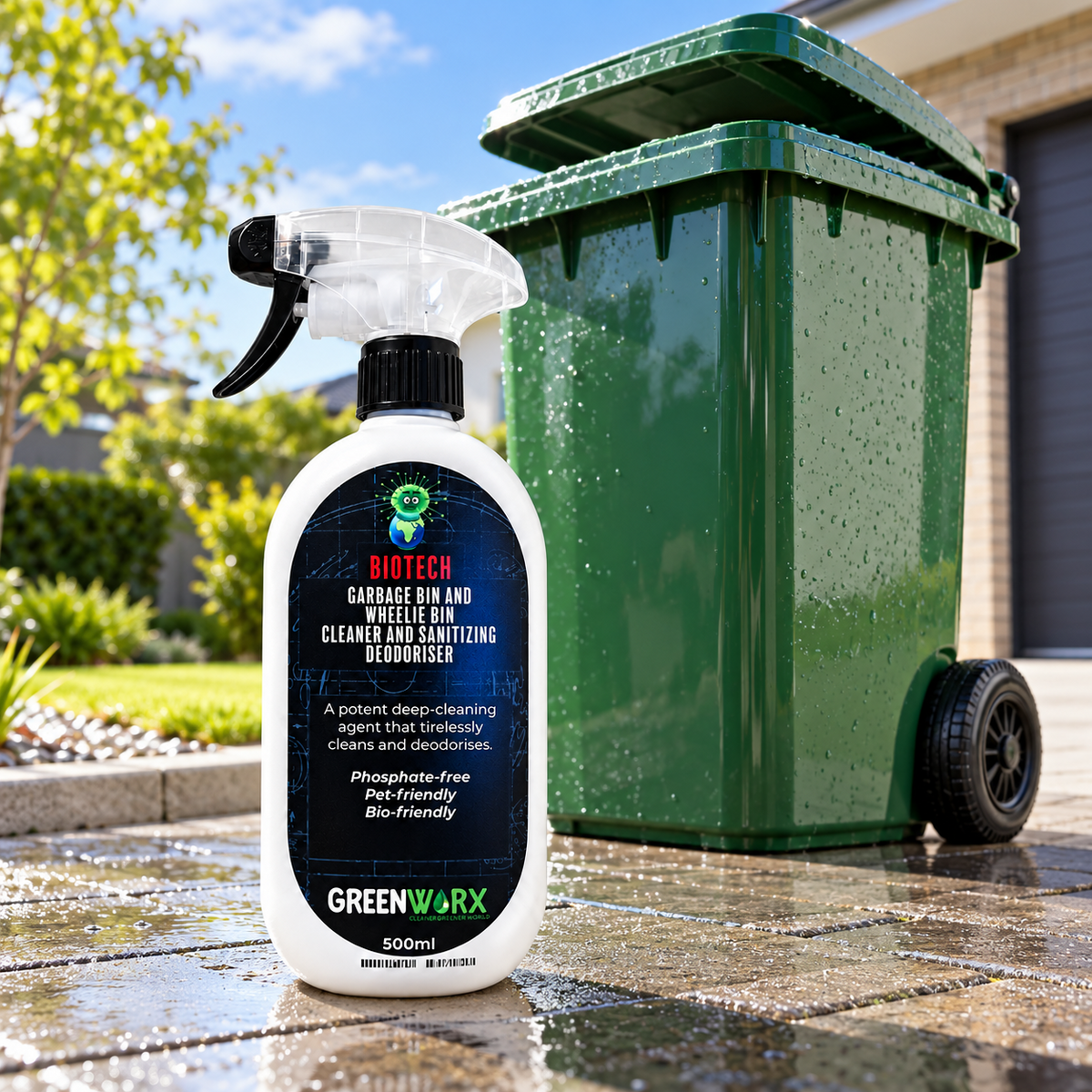 Bio Tech Garbage and Wheelie Bin Cleaner & Sanitising Deodoriser 500ml