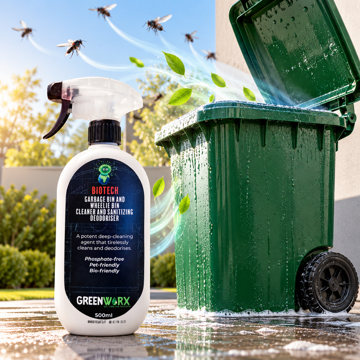 Bio Tech Garbage and Wheelie Bin Cleaner & Sanitising Deodoriser 500ml
