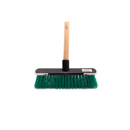 Arrow Plastic Back SCREW FIT CRIMPED Broom Complete (WOODEN HANDLE) (SOFT BRISTLE)