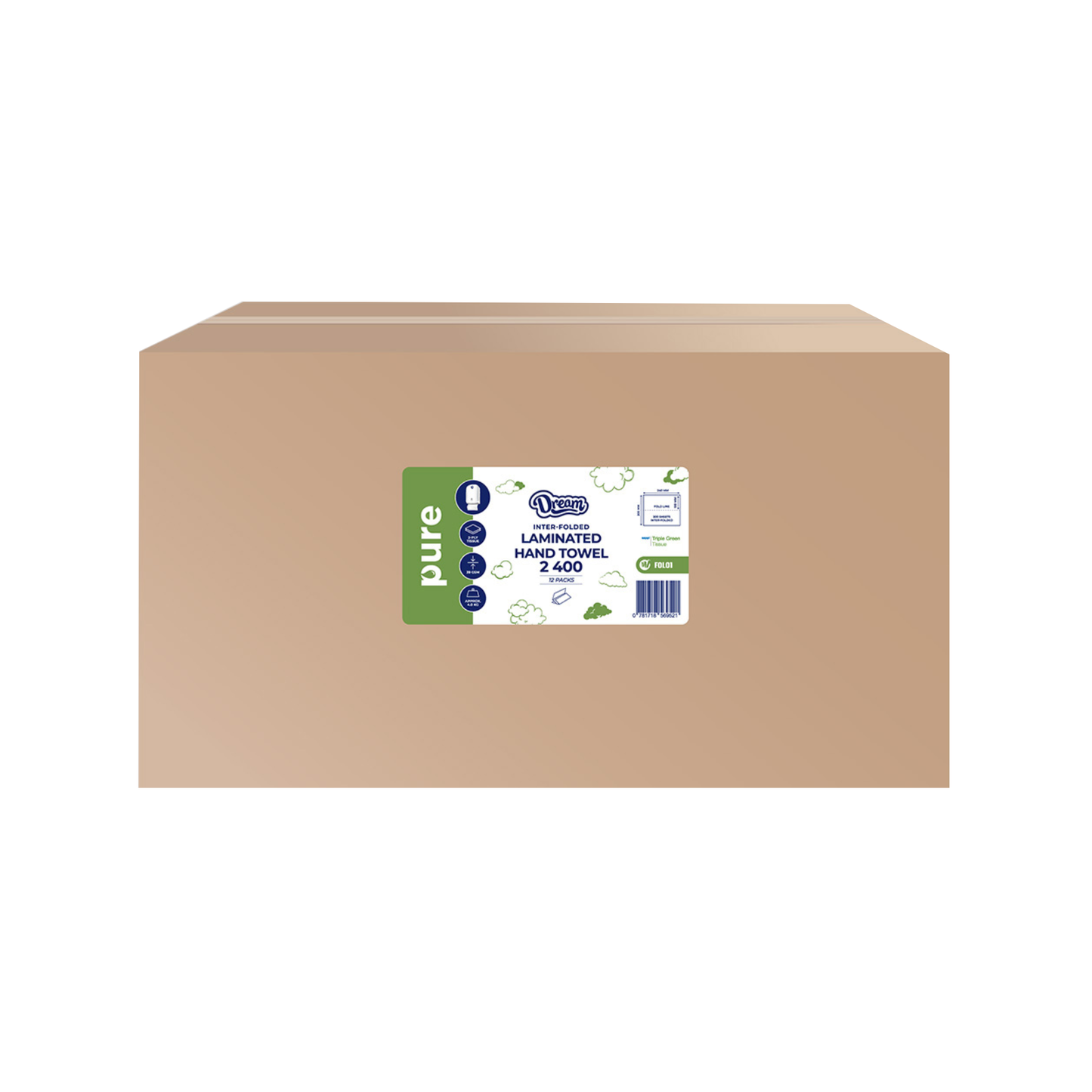 Dream PURE 2 Ply Laminated Folded Hand Towels (INTER-FOLDED)