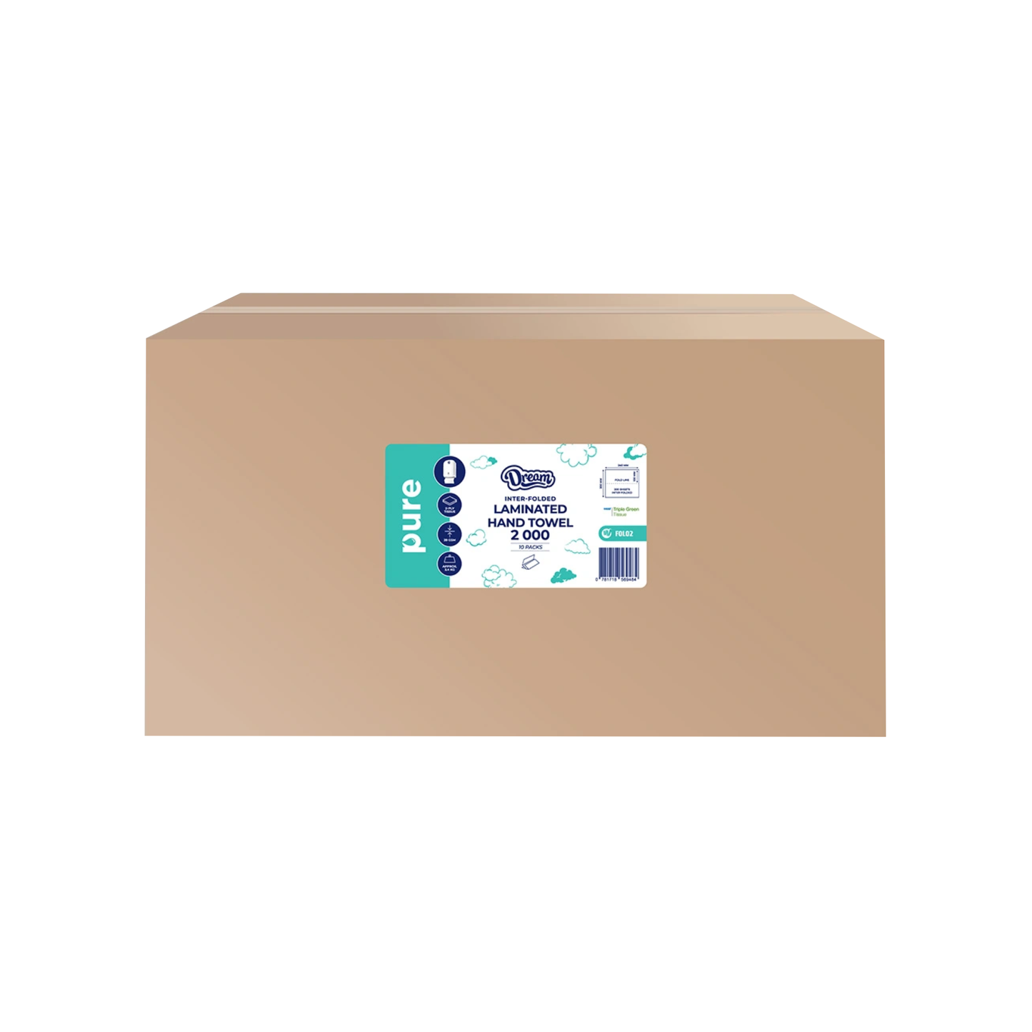 Dream PURE 2 Ply Laminated Folded Hand Towels (INTER-FOLDED)